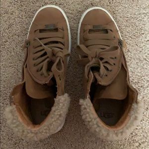 UGG sheepskin and suede sneakers size 6.5
